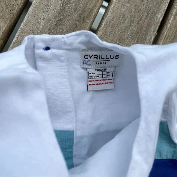 Dress pants Cyrillus 18/24 months linen white blue - Picture 2 of 3